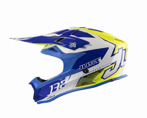 CASCO JUST1 J32 CROSS PRO KICK WHITE BLUE YELLOW L [J32023]